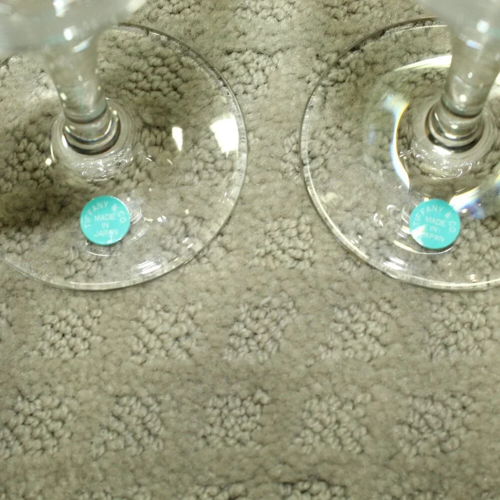 Tiffany & Co. Pair of Atlas Wine Glasses in Box w/ COA